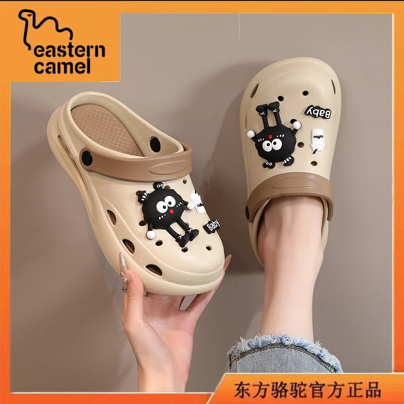 东方骆驼凉鞋女款夏季透气防臭镂空包头洞洞鞋女士时尚休闲沙滩鞋