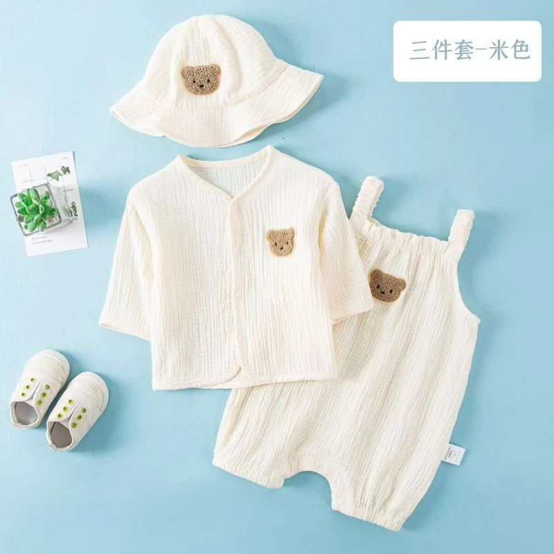 婴儿衣服夏装新生儿女宝连体衣公主满月百天短袖哈衣爬服夏季薄款