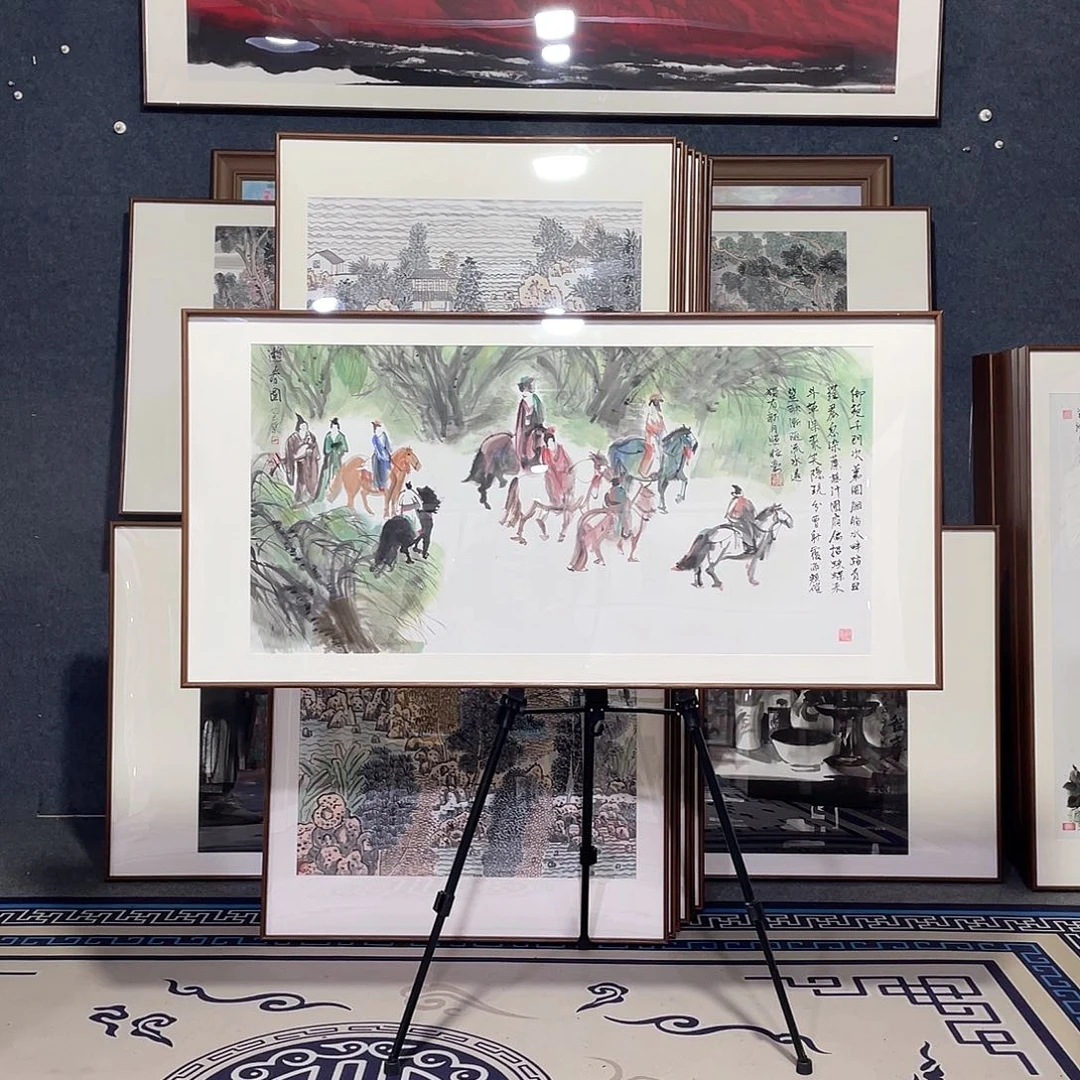 国画手绘画作品带框60/120