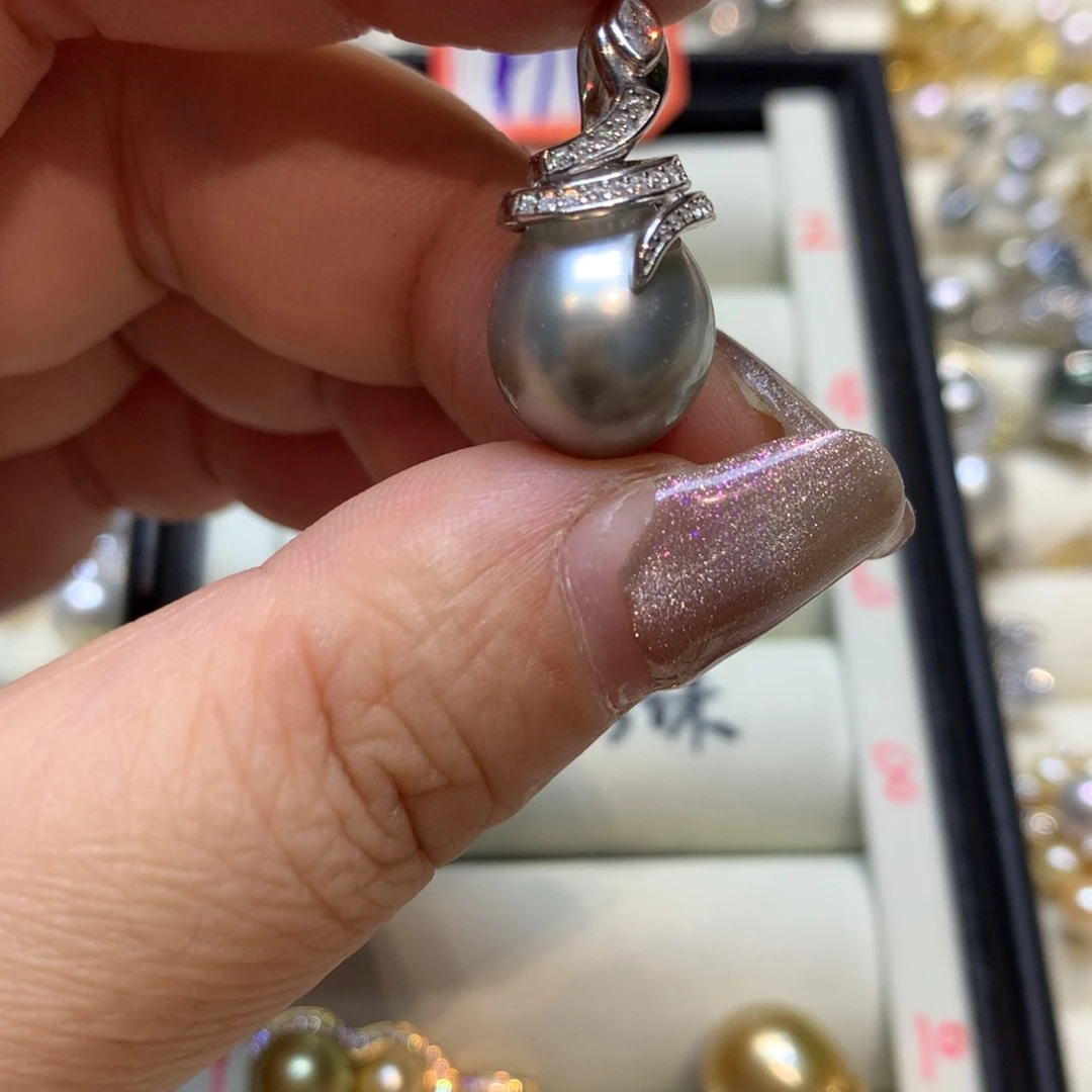 海水珍珠银S925镶嵌颈饰