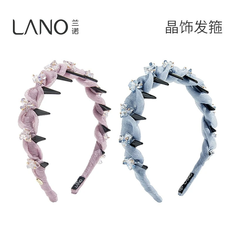 兰诺紫水晶网纱发箍女2025新款高颅顶高级感洋气时尚带齿发卡头箍
