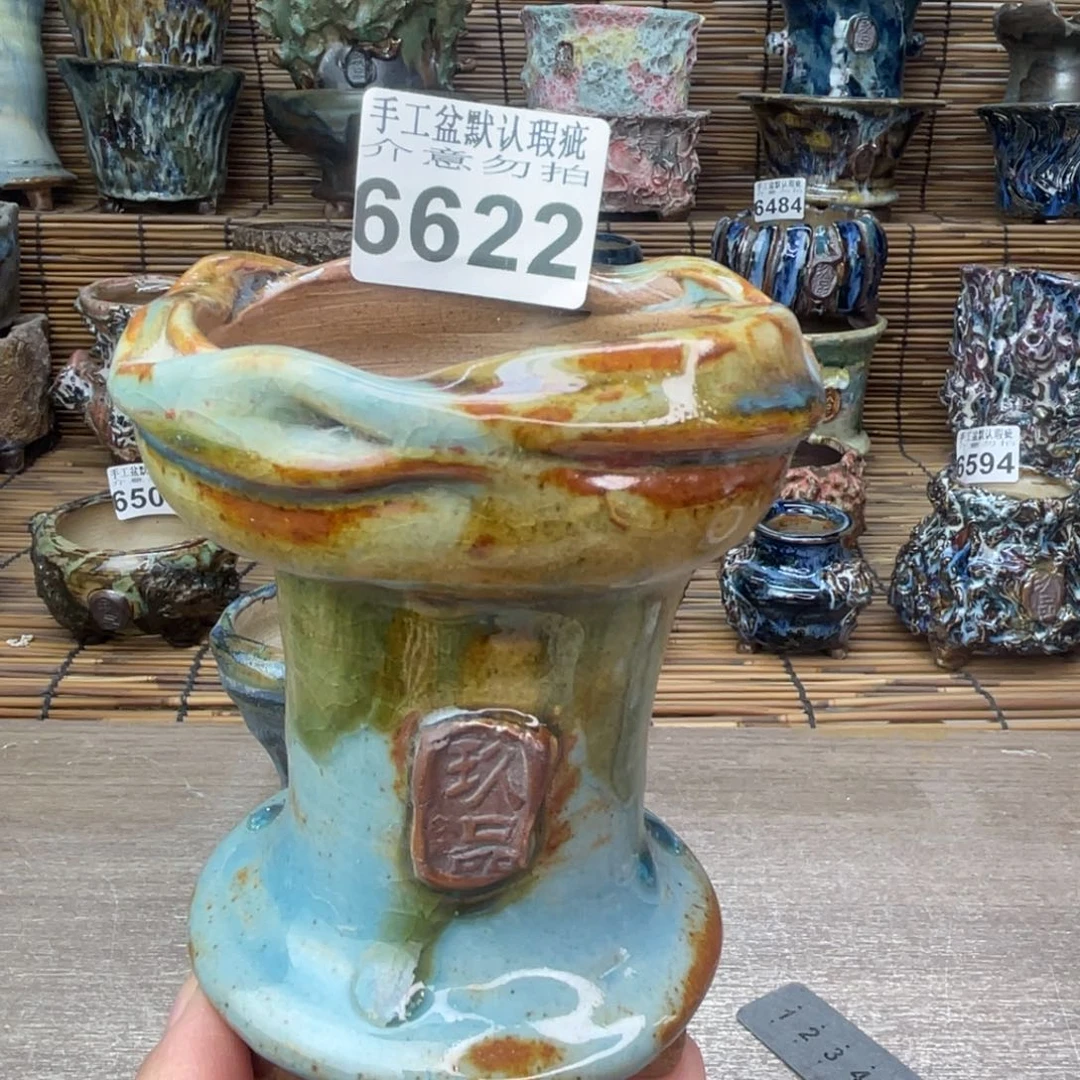 手工花盆默认瑕疵完美者勿拍