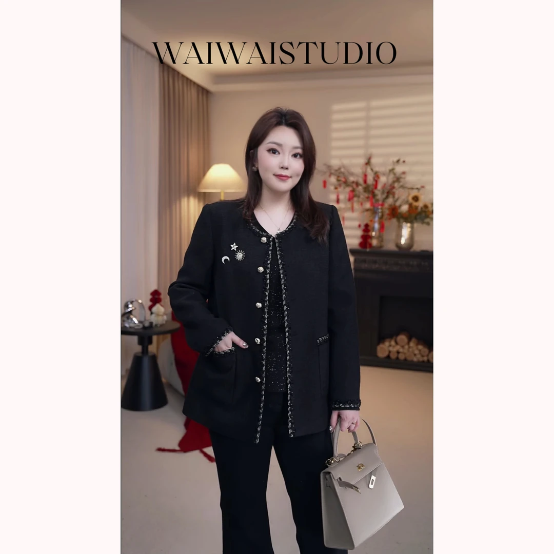 【黑金罗马】显瘦气质“重工”小香风外套 25S008