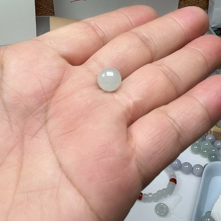 翡翠未镶嵌耳坠天然翡翠卡9圆珠