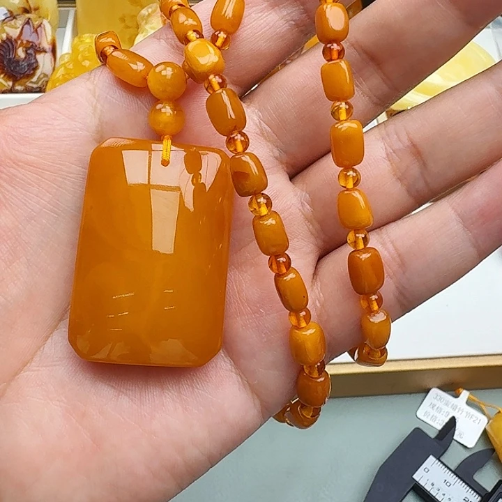 未镶嵌颈饰蜜蜡天然保真假一赔十0727