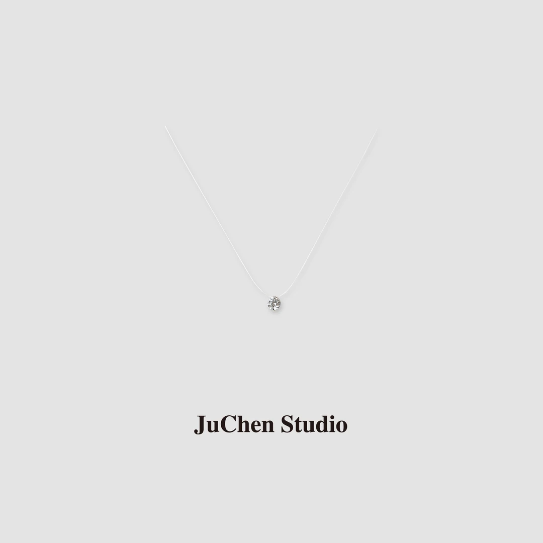 链子925银 人鱼之泪悬浮感隐形鱼线项链锁骨链SP402003-26