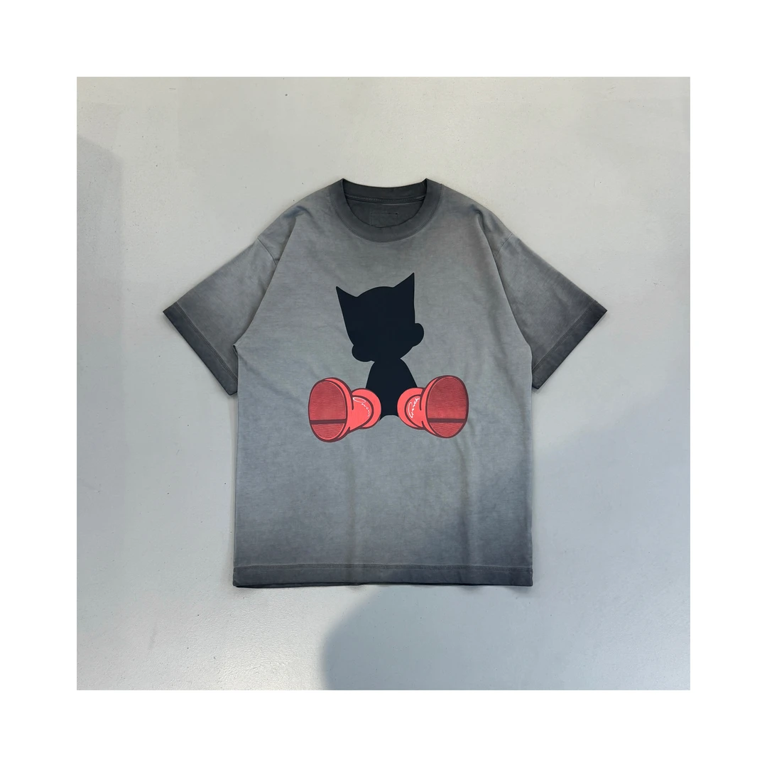 【张茂studio】夏季新款圆领卡通印花宽松半袖百搭情侣男士休闲短袖