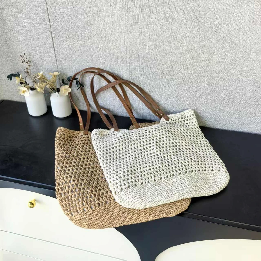 木子家I  0516【草编沙滩包】度假风镂空编织大容量托特包