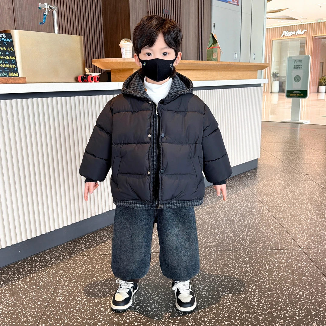 儿童装男童棉服2025新款冬季帅气小男孩棉衣宝宝加绒加厚冬装外套