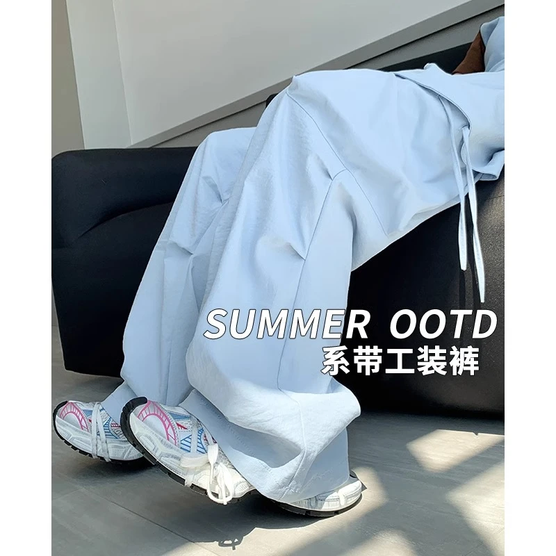 美式复古工装裤女2025年新款春夏设计感休闲阔腿直筒裤