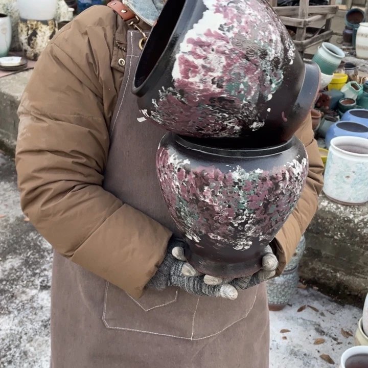 紫砂花盆口16高21瑕疵瑕疵