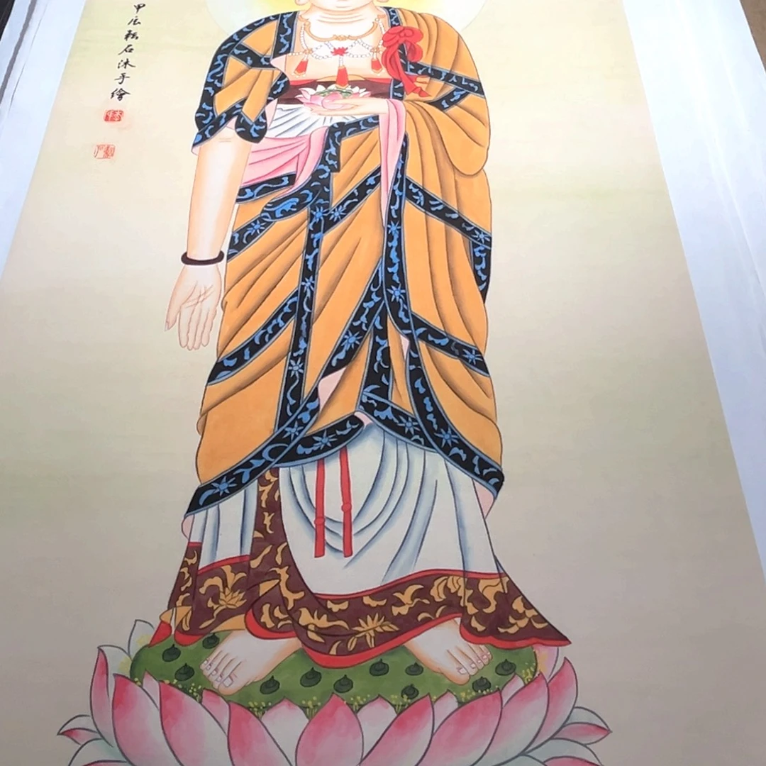 江***锅国画微瑕福利而弥陀佛作品
