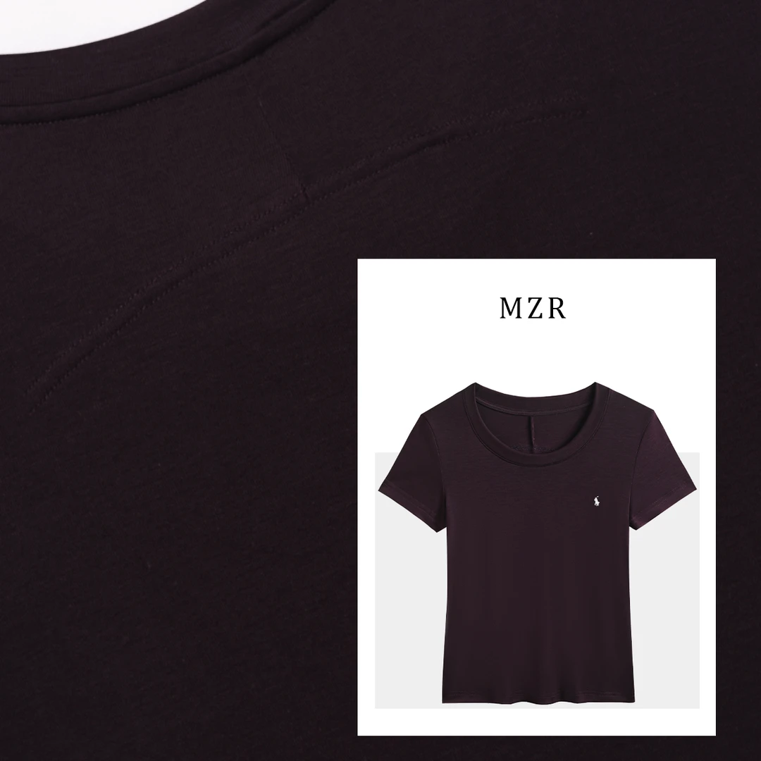 【MZ】面膜T透气T恤女款大圆领薄款U领常规袖t恤潮流825271
