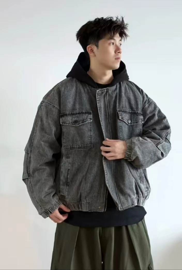 Y-351-400时尚休闲百搭宽松显瘦复古韩版牛仔外套男女重磅四季款1