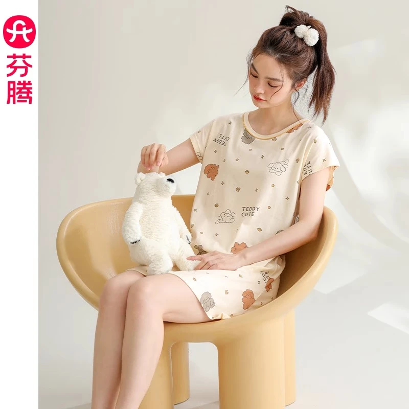 F纯棉甜美夏季薄款韩版休闲短裙女连衣裙宽松透气20092