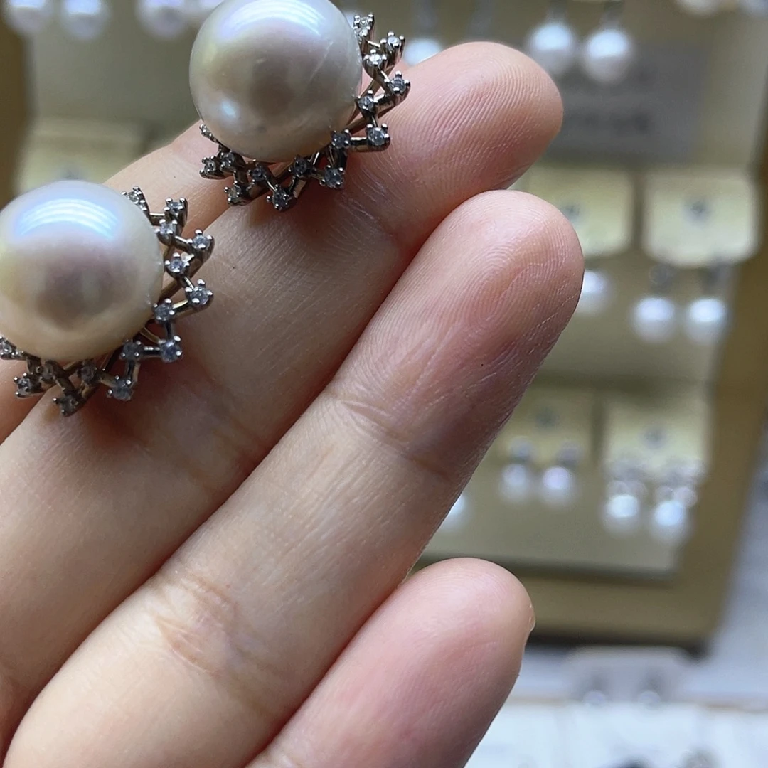 耳饰淡水珍珠银S925镶嵌