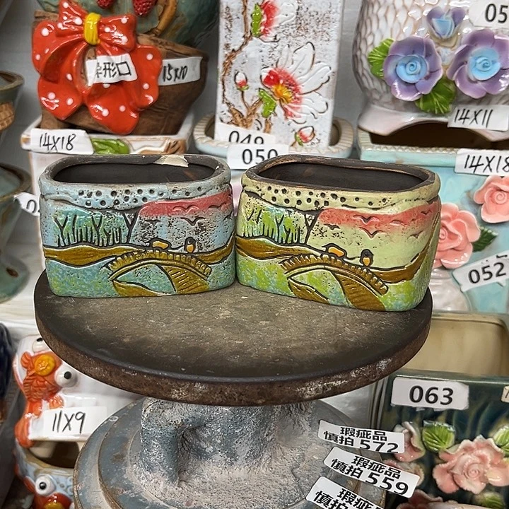 紫砂花盆粗陶材质多肉花盆