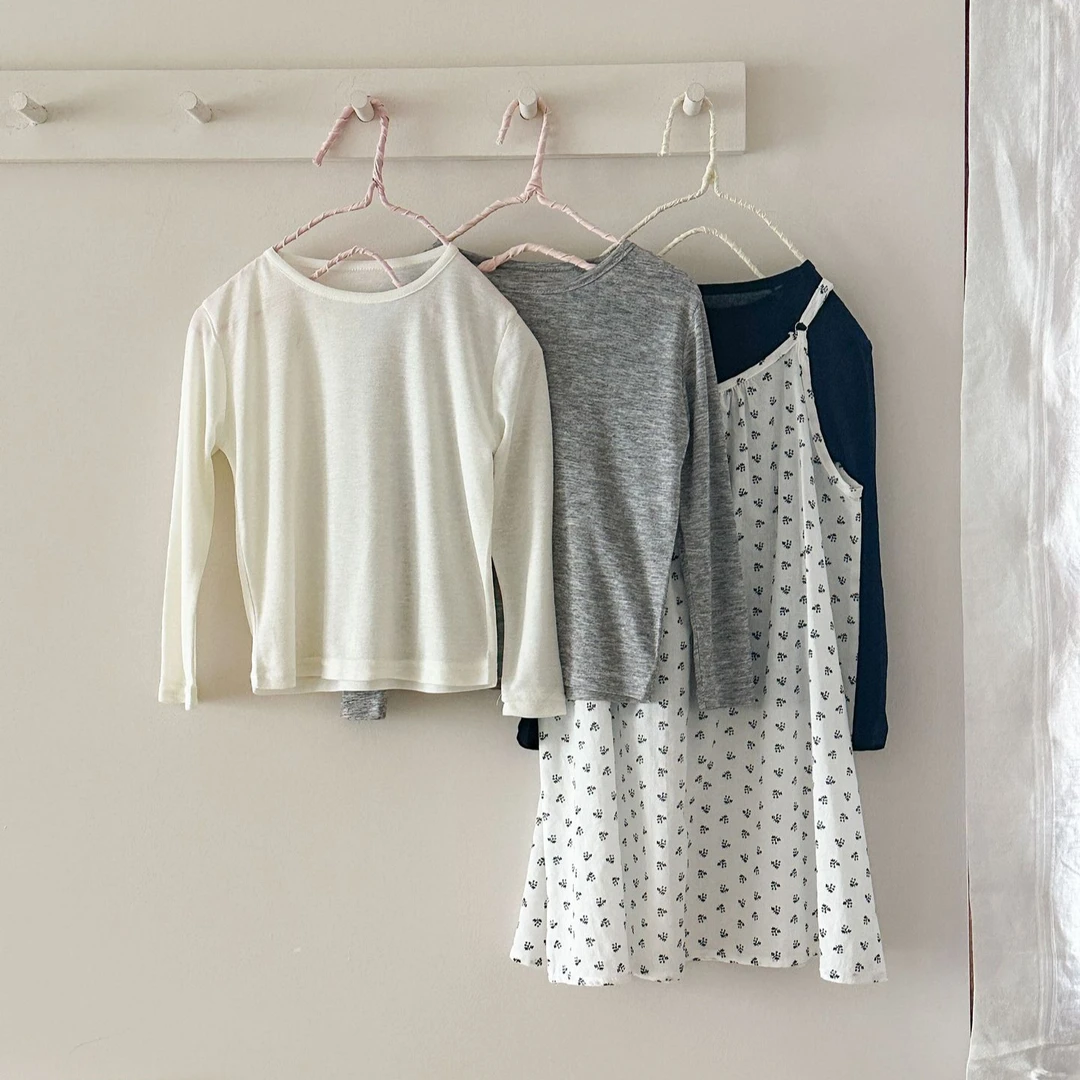 「糯叽叽云朵」   纯色T恤圆领长袖