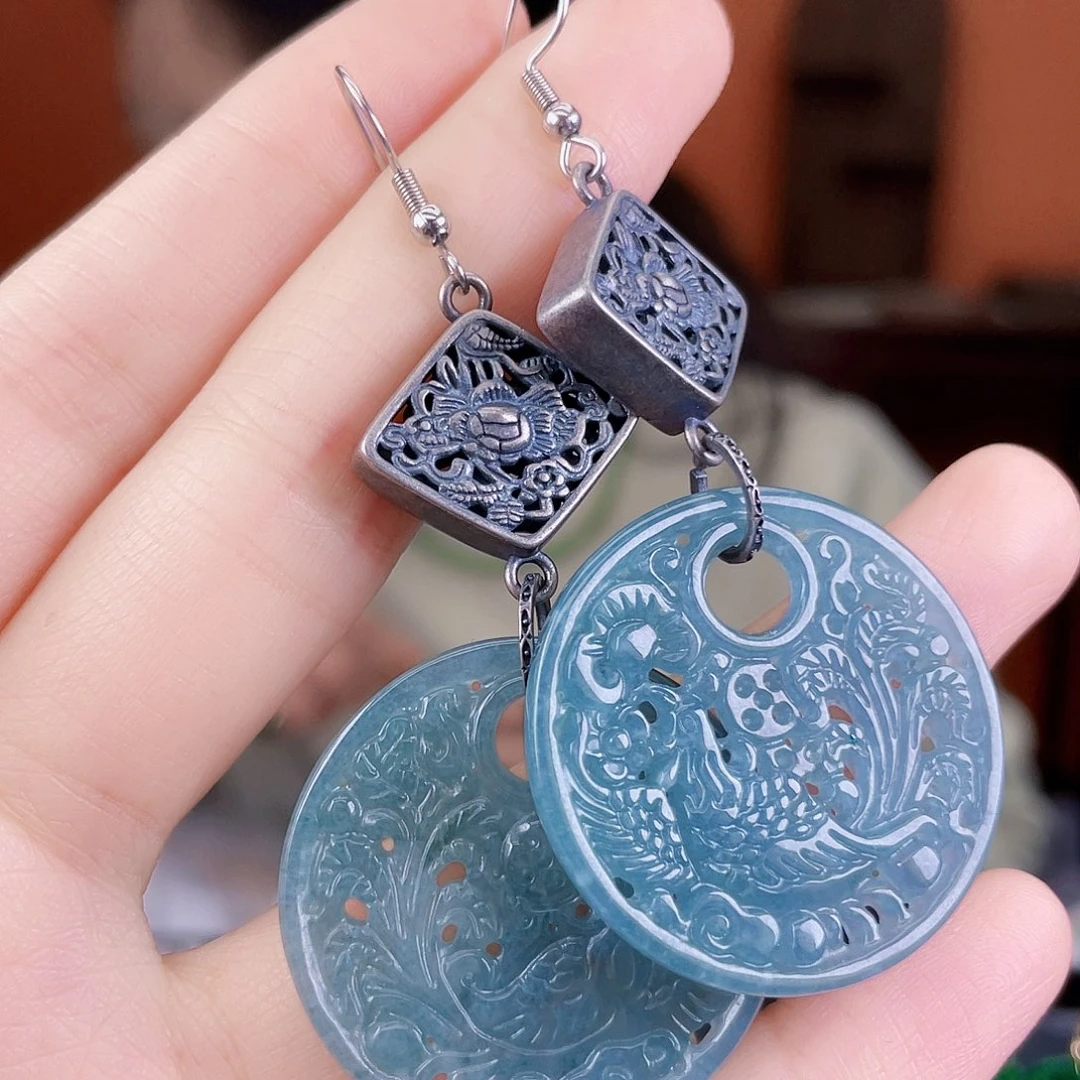 翡翠未镶嵌耳饰饰品