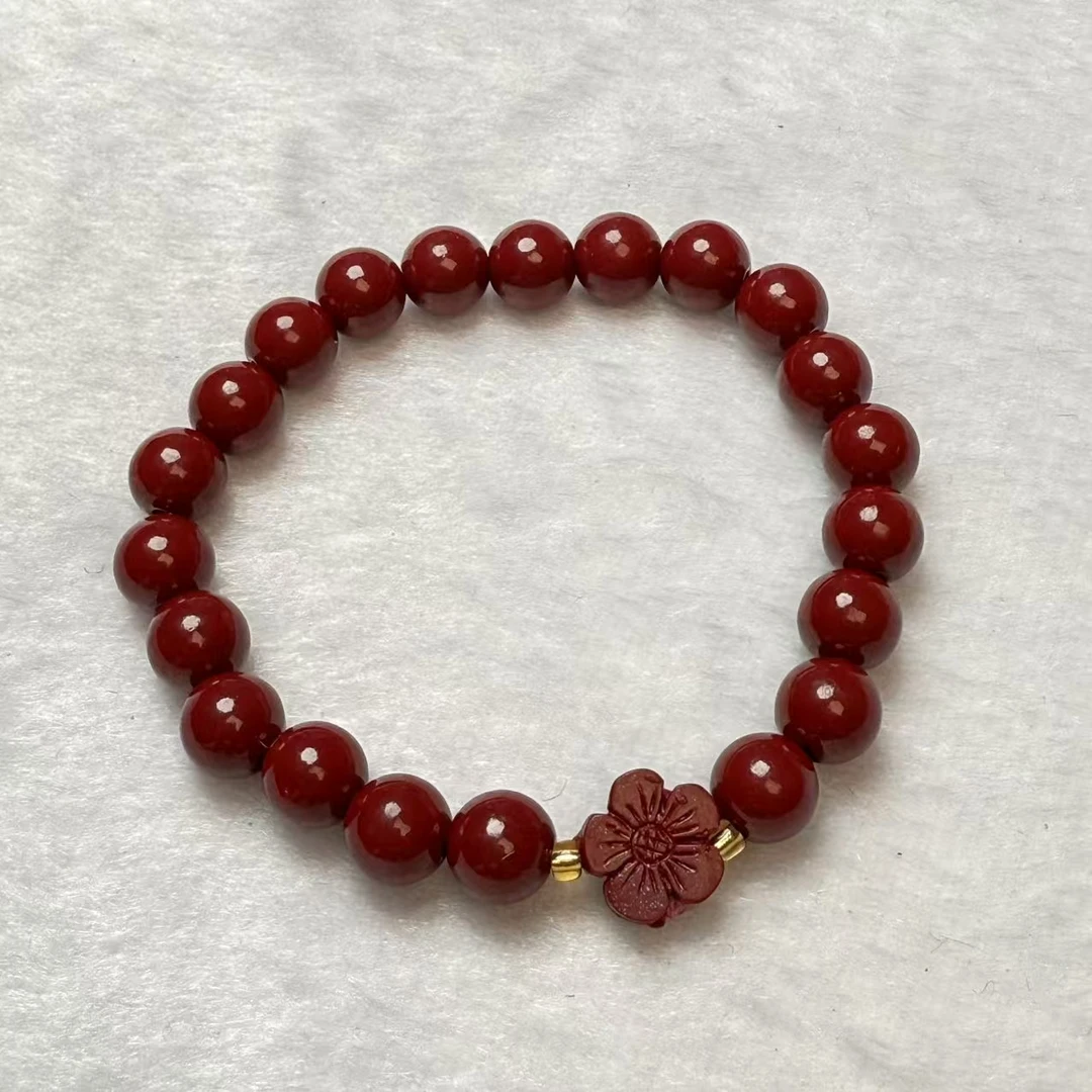 天然辰砂天然辰砂精美设计款手链*kcxj029