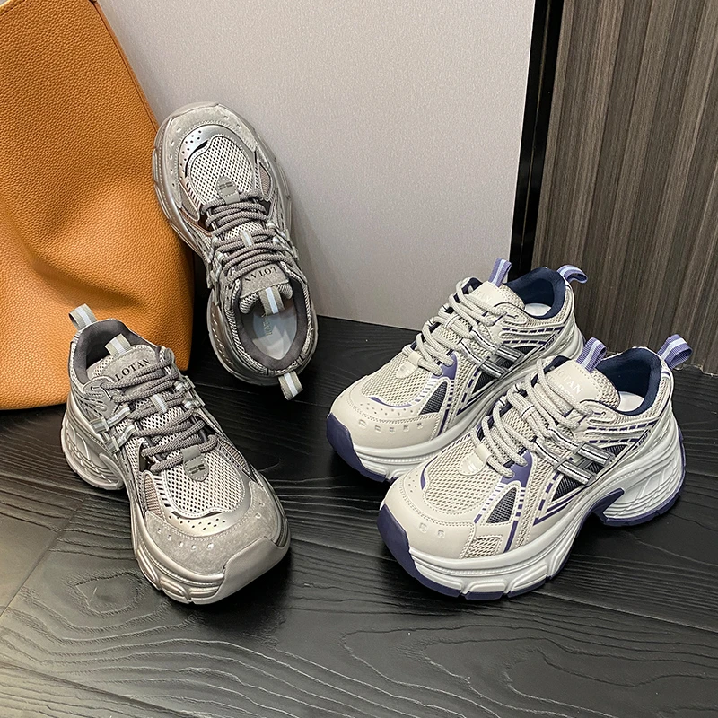 丽家商场撤柜老爹鞋蓝鲸四季款运动厚底6cm休闲鞋女鞋D2K2