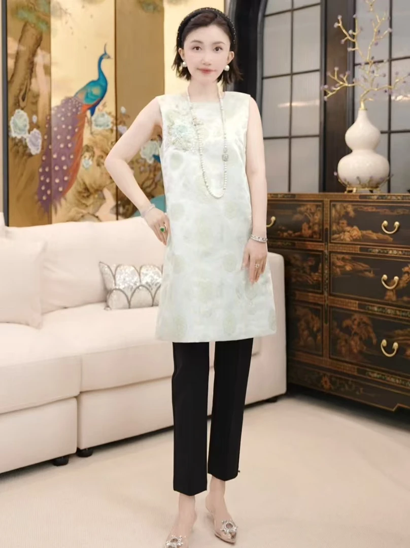 Betty Bairn【白玉颜 · 宋锦】新中式桑蚕丝织锦裙子25B-BW8090