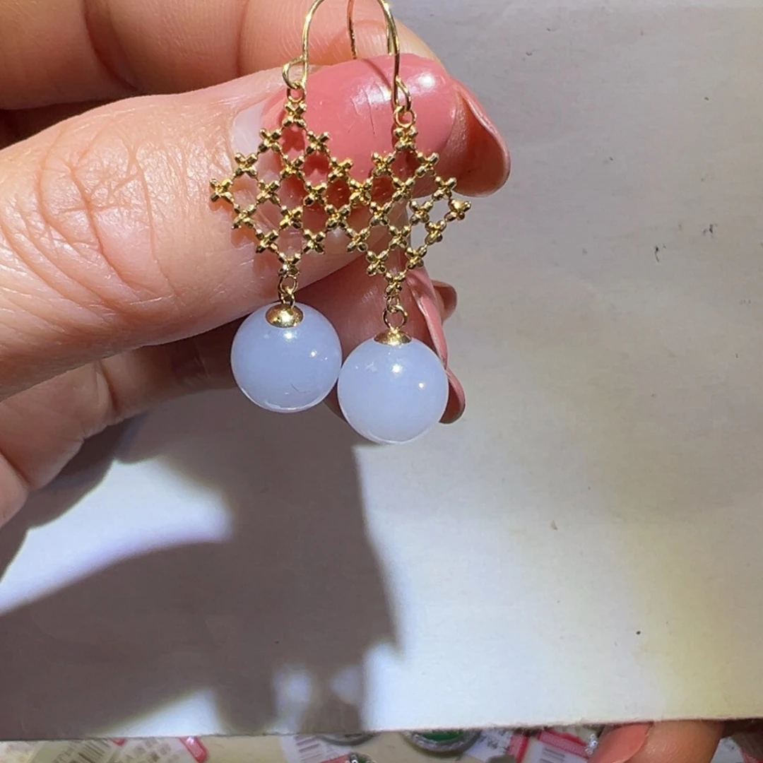 翡翠颈饰18K金镶嵌耳环