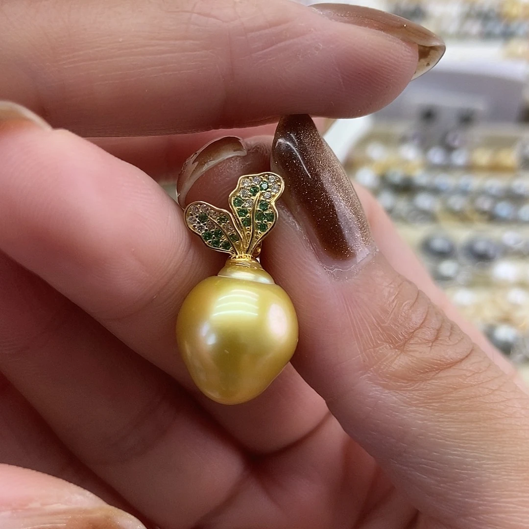 海水珍珠吊坠(不含链)银S925镶嵌