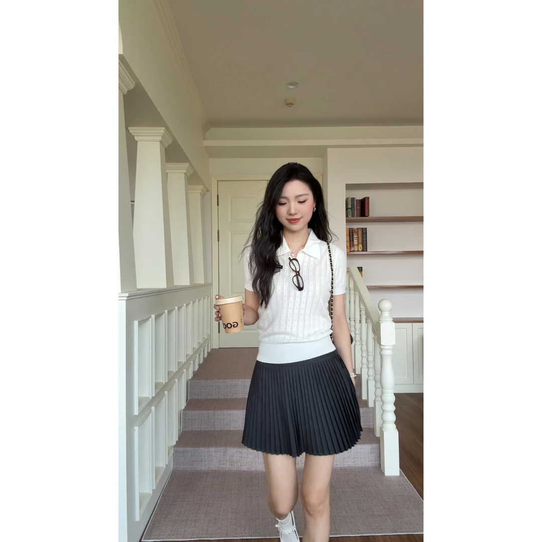 48h【巨百搭百褶裙】加长气质高腰显瘦大码A字细百褶半身裙 su225