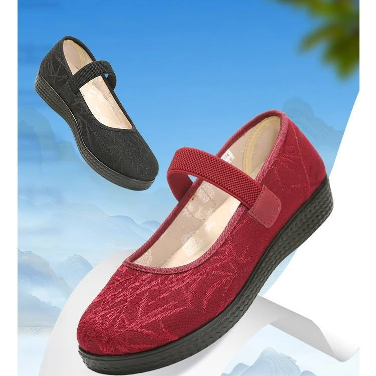 老美华春季女士柔软舒适耐磨防滑大码小码布鞋431201114