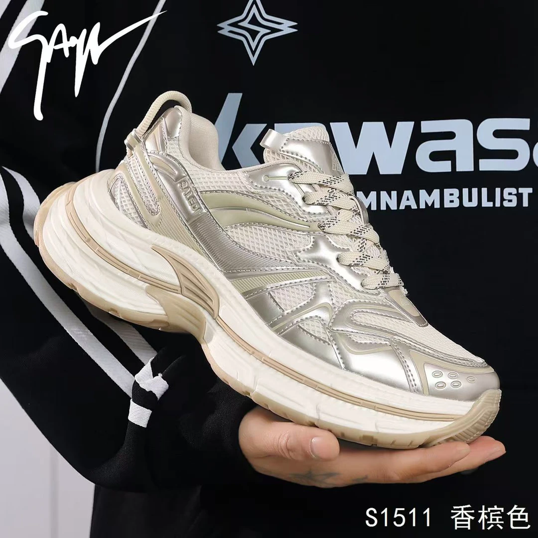 时尚夏季新款男士老爹鞋运动鞋春季厚底耐磨老爹鞋复古时尚百搭鞋