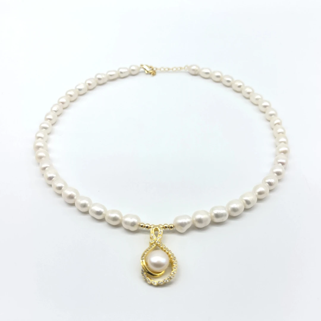 合金项链 星耀三生   水韵吊坠珍珠项链时尚妈妈连创意礼盒装