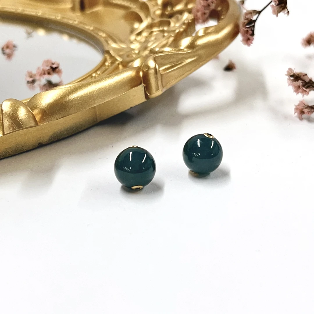 【小宝珠宝】4 T14882-18k金镶翡翠吊坠-多样性发一件-11.5mm