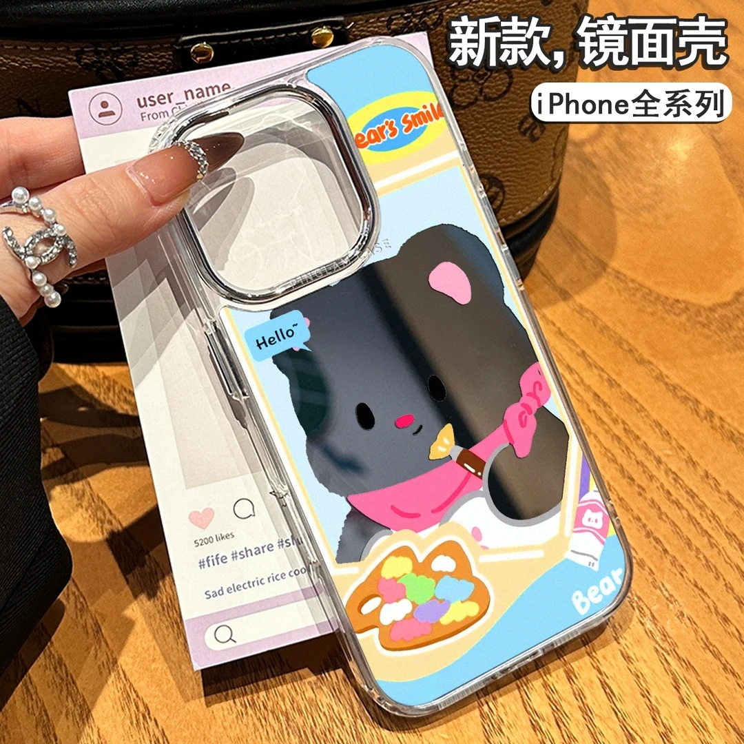 油画小熊适用苹果16promax手机壳iPhone15镜头全包14pro防摔13/12