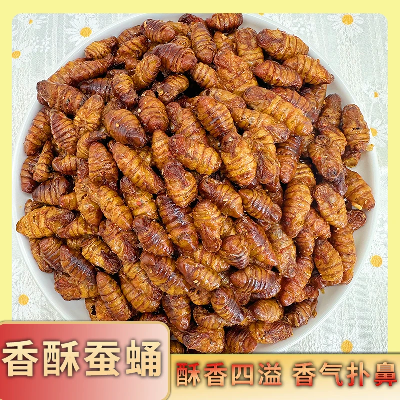 优质农村土特产即食营养美味好吃麻辣下酒菜酥脆口感香酥蚕蛹