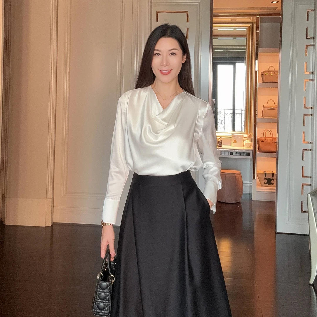 【高奢老钱风】意式重磅丝毛A摆半裙CD2167858