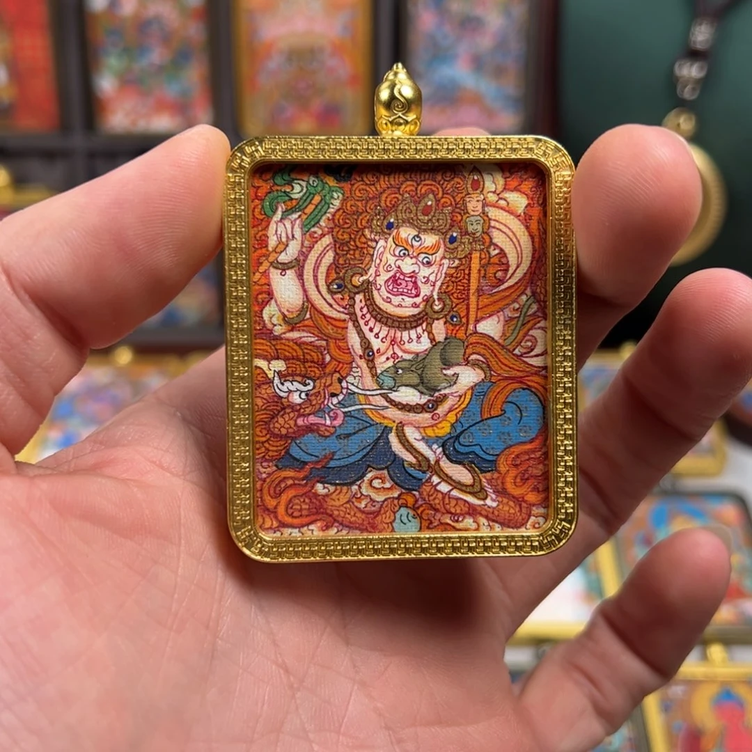 吊坠白cc纯手绘唐卡