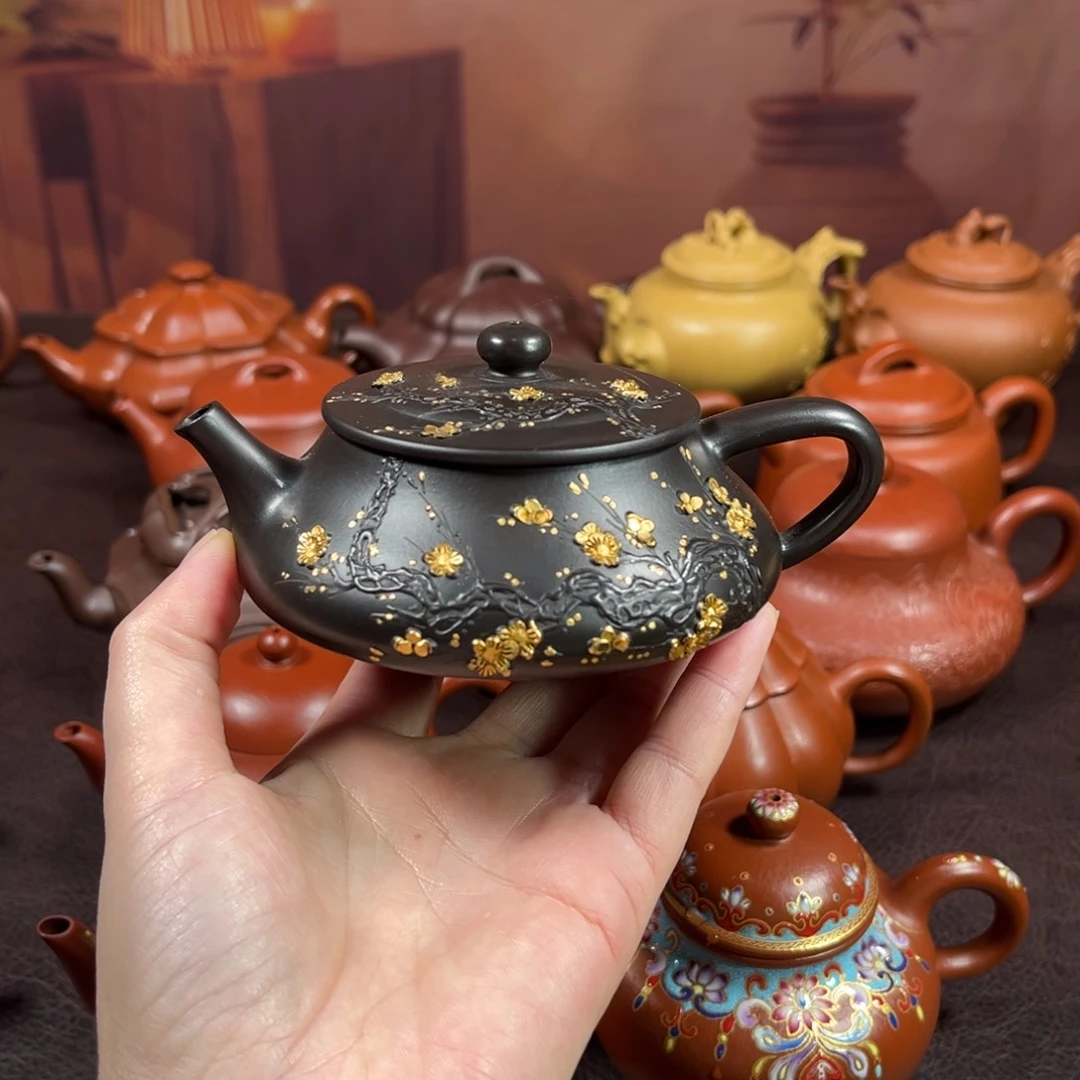 茶壶紫砂原矿朱泥焐灰150毫升