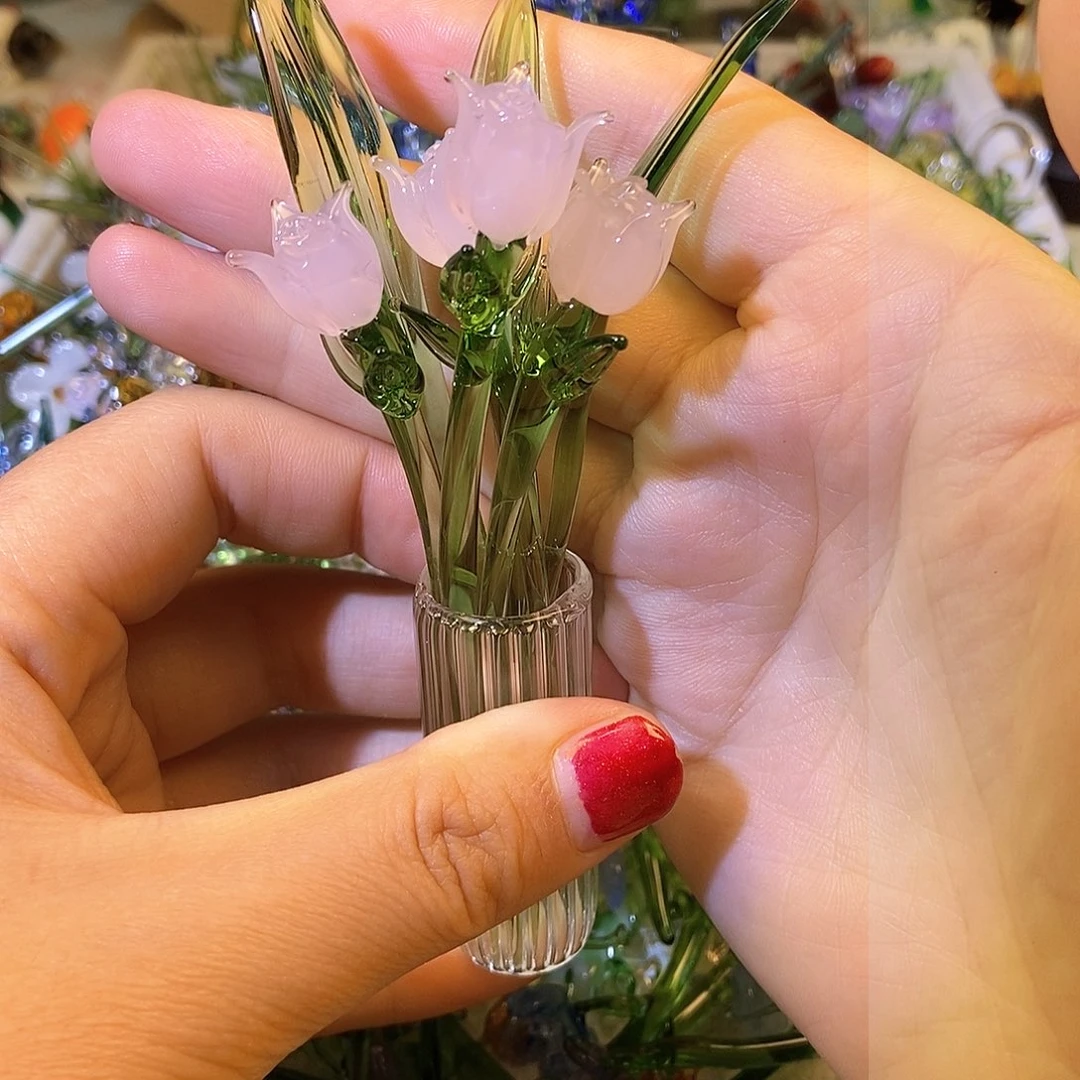 琉璃手工艺品粉玉郁金香