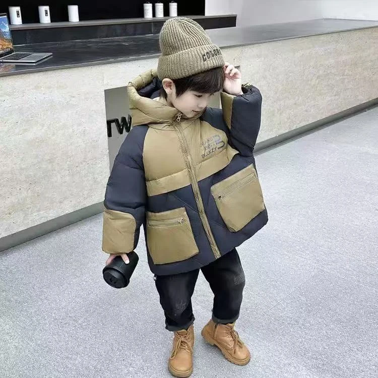 【现货】YRF-9910 拼色 儿童渐变印花防寒服 工装大口袋 帅气拼色