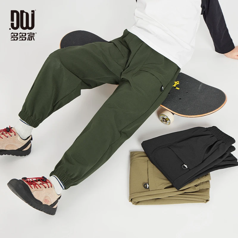 多多家10275【山系.登山裤】中大童男童春秋袋口活页设计登山休闲裤