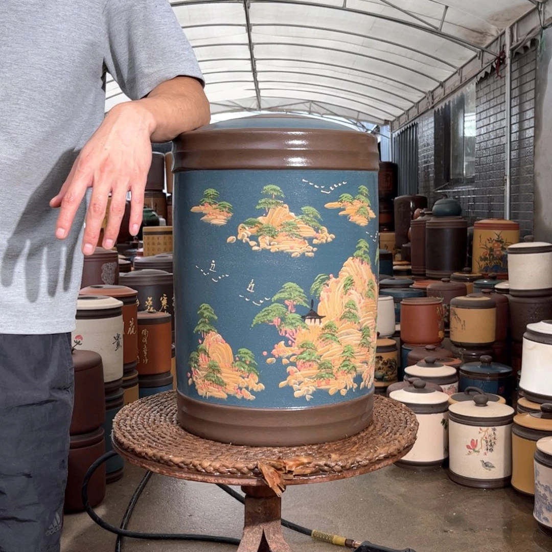 紫砂茶叶罐23 饼茶叶罐