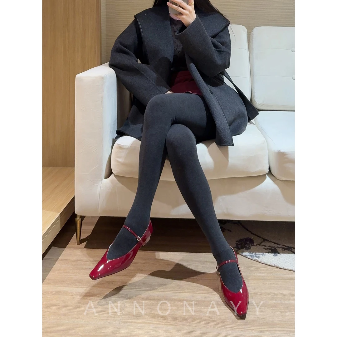 400D经典平纹精梳棉压力显瘦薄绒连裤袜秋冬保暖高个子打底袜A351