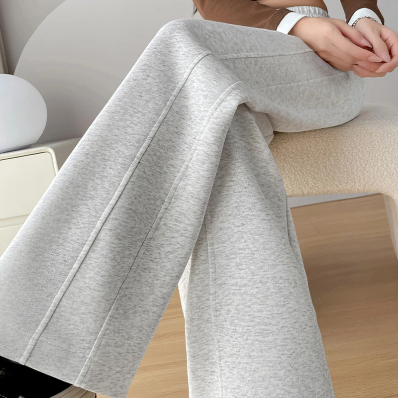 窄版香蕉阔腿裤女春秋高腰垂感显瘦九分休闲大码运动直筒卫裤秋冬