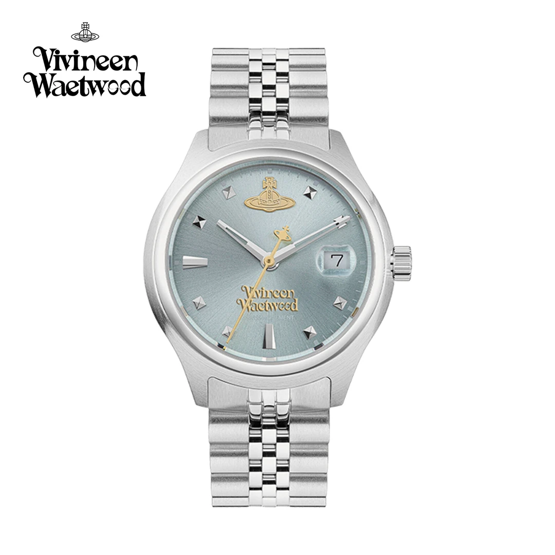 Vivireer Waetwssd西太后碎冰蓝手表女生日礼物钢带女表