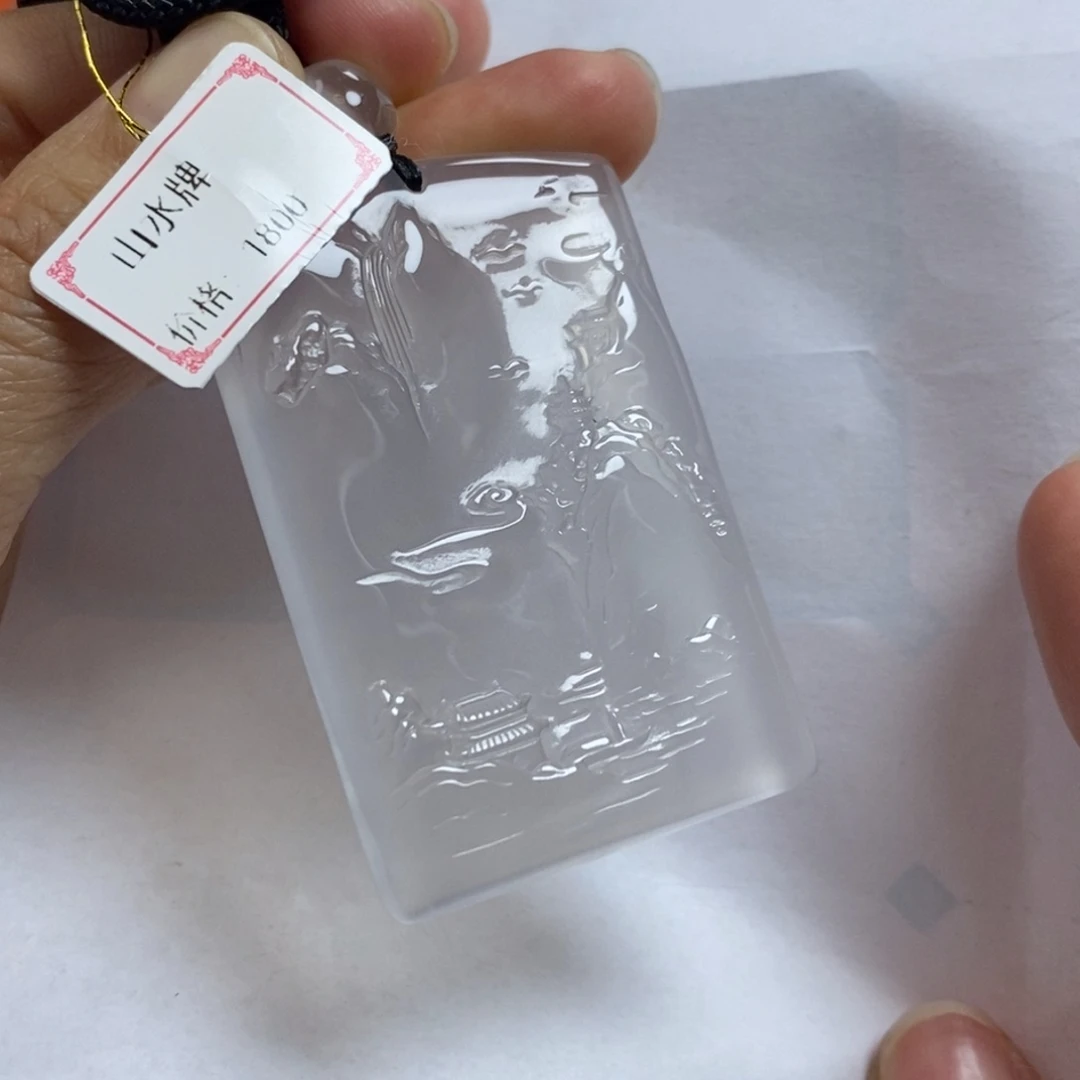 石英质玉山水未镶嵌纵*者
