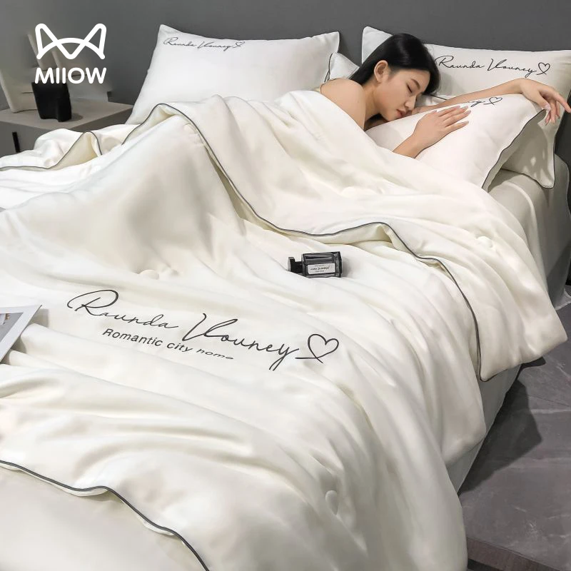 猫人冰丝夏凉被凉感被单双人通用薄被子春秋被芯可水洗空调被薄款