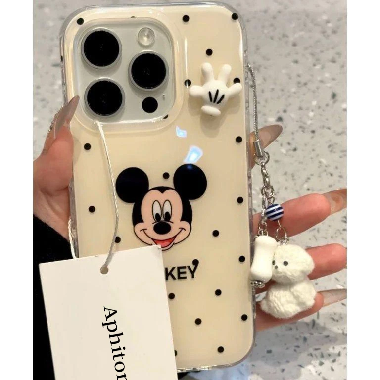 奥菲顿米奇立体手掌挂件适用iPhone16大孔手机壳华为vivo小米oppo