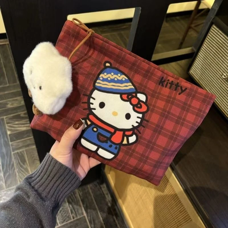 新款Kitty猫双面印手拿原创爆款秋季便携化妆手拿化妆包格大容量