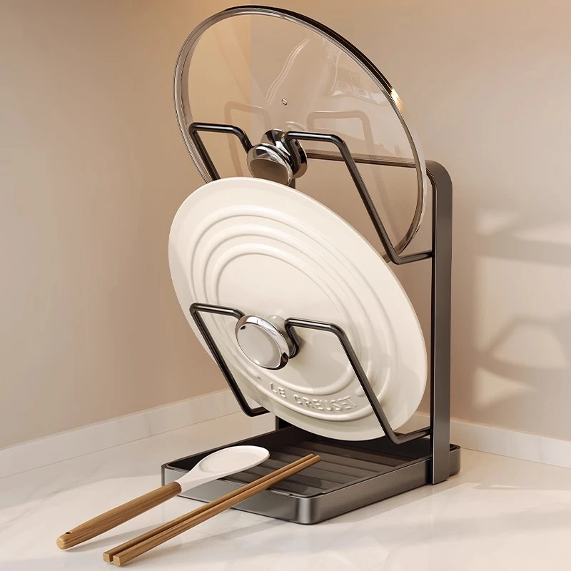 厨房锅盖架免打孔壁挂式沥水置物架多功能砧板挂架台面多层收纳层